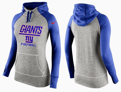 Women's Nike New York Giants Performance Hoodie Grey   Blue_1 - Zenithce