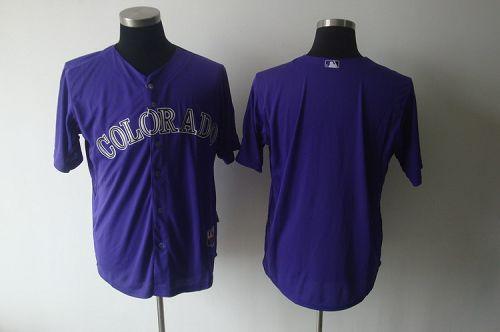 Rockies Blank Purple Cool Base Stitched Jersey - Zenithce