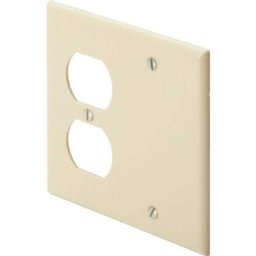 Leviton 80530-W 2-Gang Flush Mount 2.465-Inch Diameter, Device Receptacle Wallplate, Device Mount, Midway size, White - Zenithce