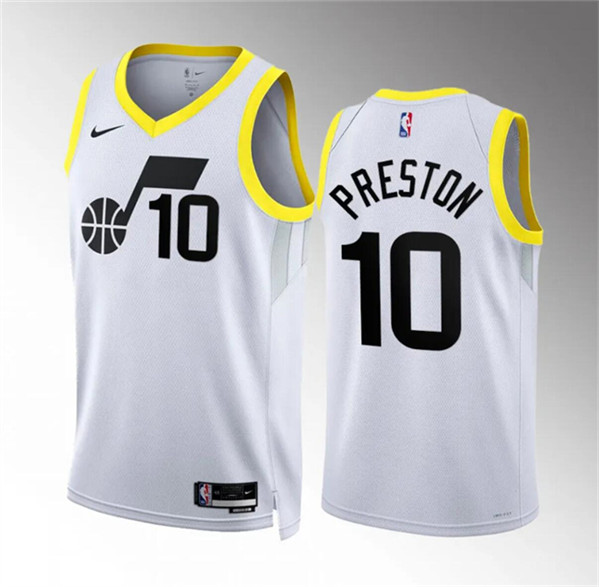 Utah Jazz #10 Jason Preston White Association Edition Stitched Jersey - Zenithce
