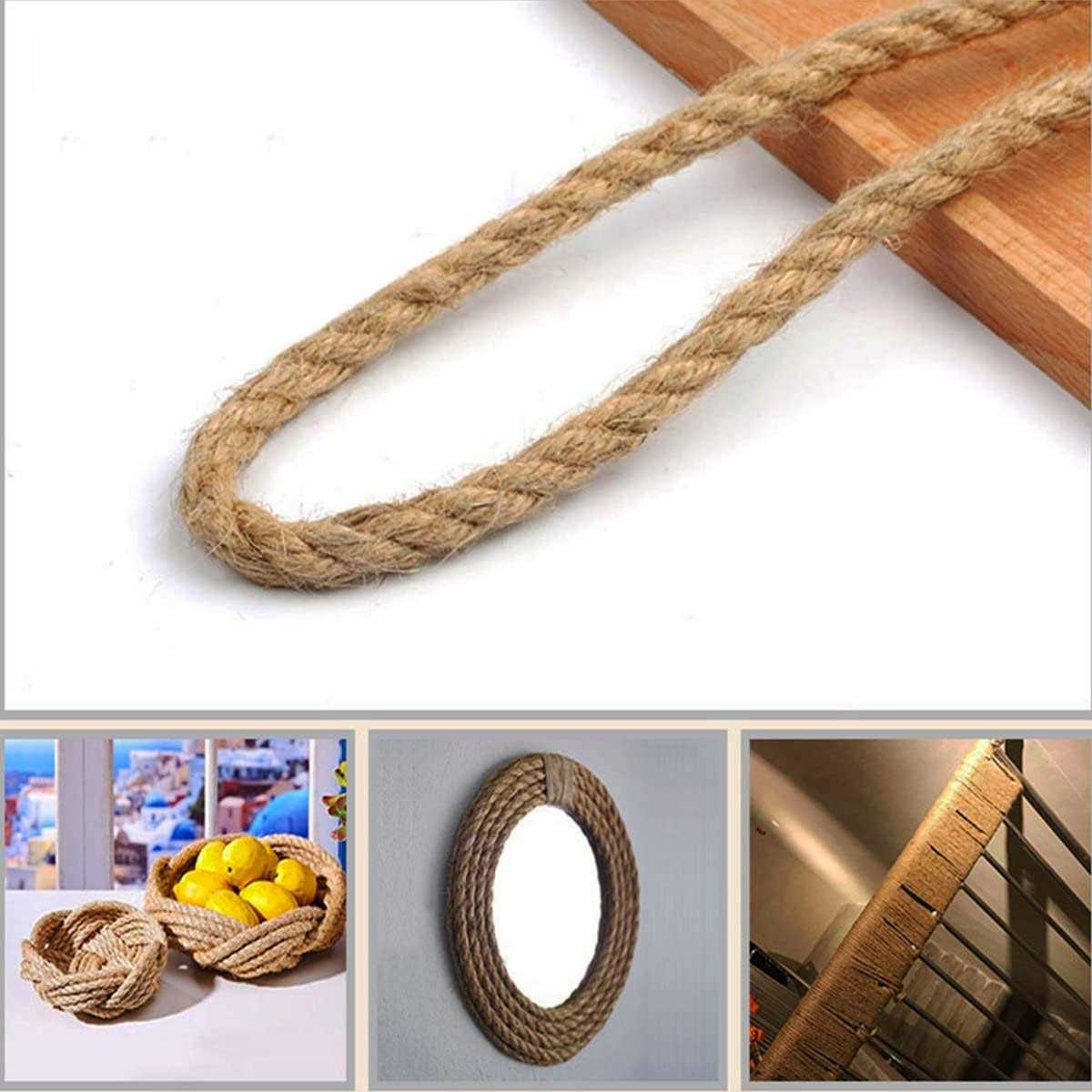 Natural Jute Rope Hemp Rope Strong Jute Twine for Crafts Gardening Hammock Decorating - Zenithce