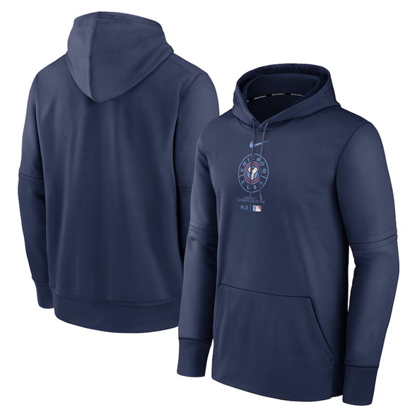 Chicago Cubs Navy Collection City Connect Practice Performance Pullover Hoodie - Zenithce