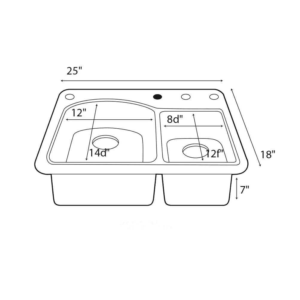 Swanstone KS02518DB Solid Surface 1-Hole Dual Mount Double-Bowl Kitchen Sink - Zenithce