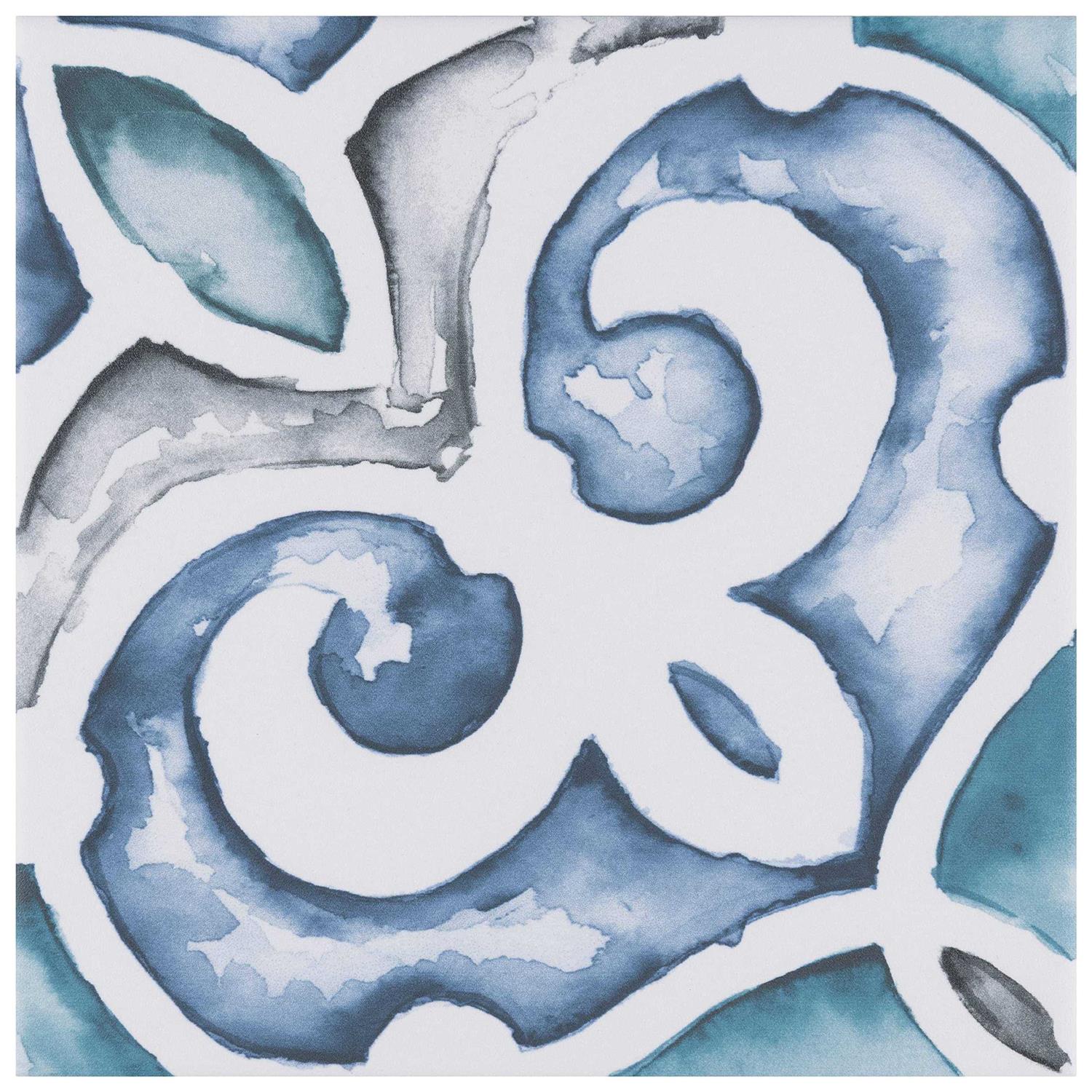 Merola Tile Saint Germain Gele Deco Rivette 5-3/4 in. x 5-3/4 in. Porcelain Floor and Wall Tile - Zenithce