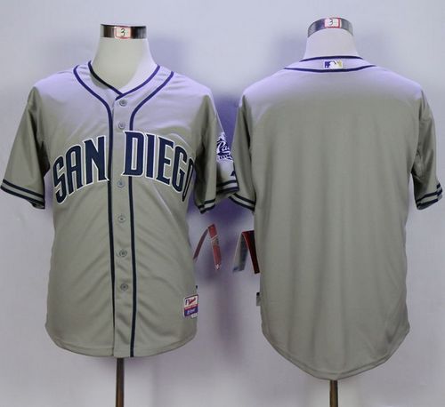 Padres Blank Grey Cool Base Stitched Jersey - Zenithce