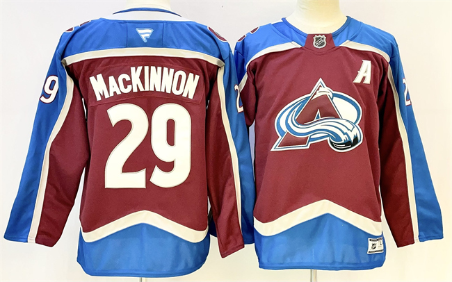 Colorado Avalanche #29 Nathan MacKinnon Burgundy 2024-25 With A Patch Stitched Jersey - Zenithce