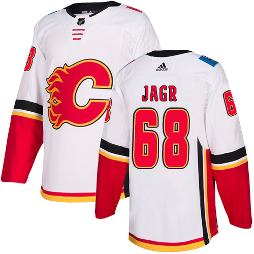 Calgary Flames #68 Jaromir Jagr White Away Stitched Jersey - Zenithce