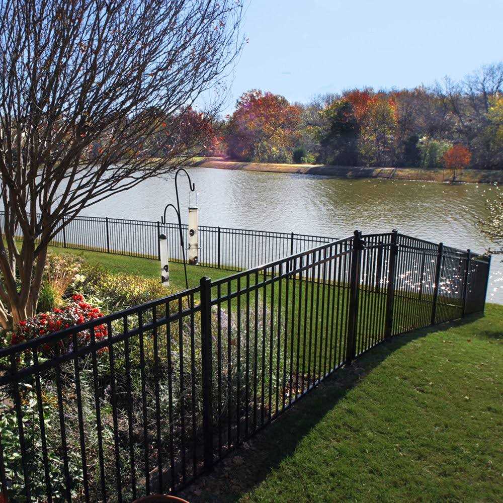 Fortress Versai 2 in. x 2 in. x Gloss Black Steel Fence Post with 5 in. Base Plate - Zenithce
