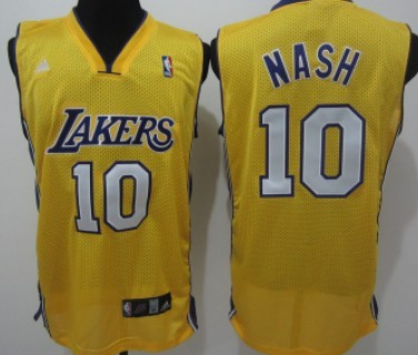 Los Angeles Lakers #10 Steve Nash Yellow Swingman Jersey - Zenithce