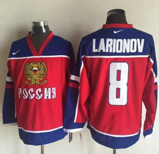 Canucks #8 Igor Larionov Red Blue Nike Stitched Jersey - Zenithce