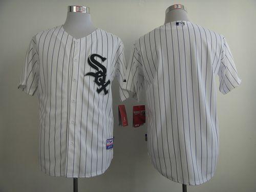 White Sox Blank White Black Strip Stitched Jersey - Zenithce
