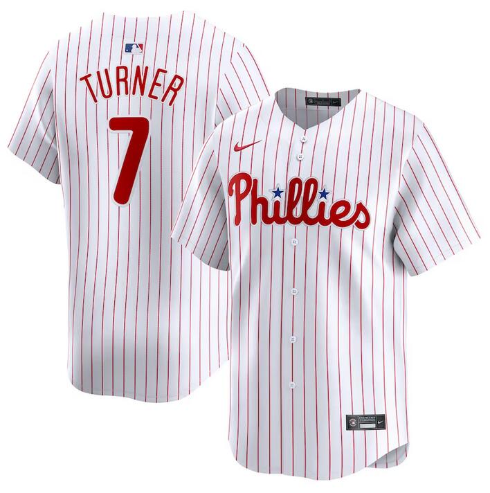 Philadelphia Phillies #7 Trea Turner White Home Limited Stitched Jersey - Zenithce