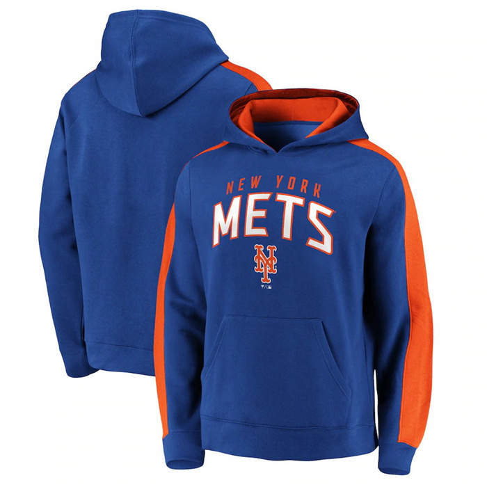 New York Mets Royal Game Time Arch Pullover Hoodie Pullover Hoodie - Zenithce