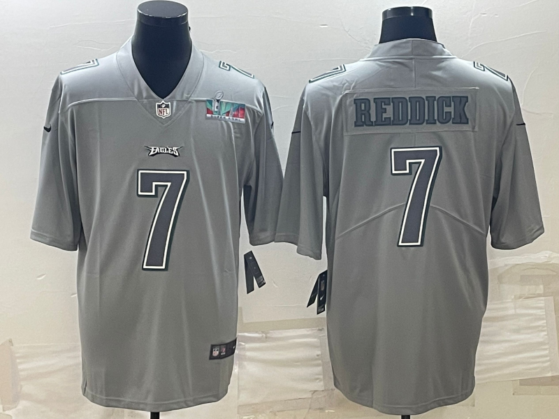 Philadelphia Eagles #7 Haason Reddick Gray Super Bowl LVII Patch Atmosphere Fashion Stitched Jersey - Zenithce