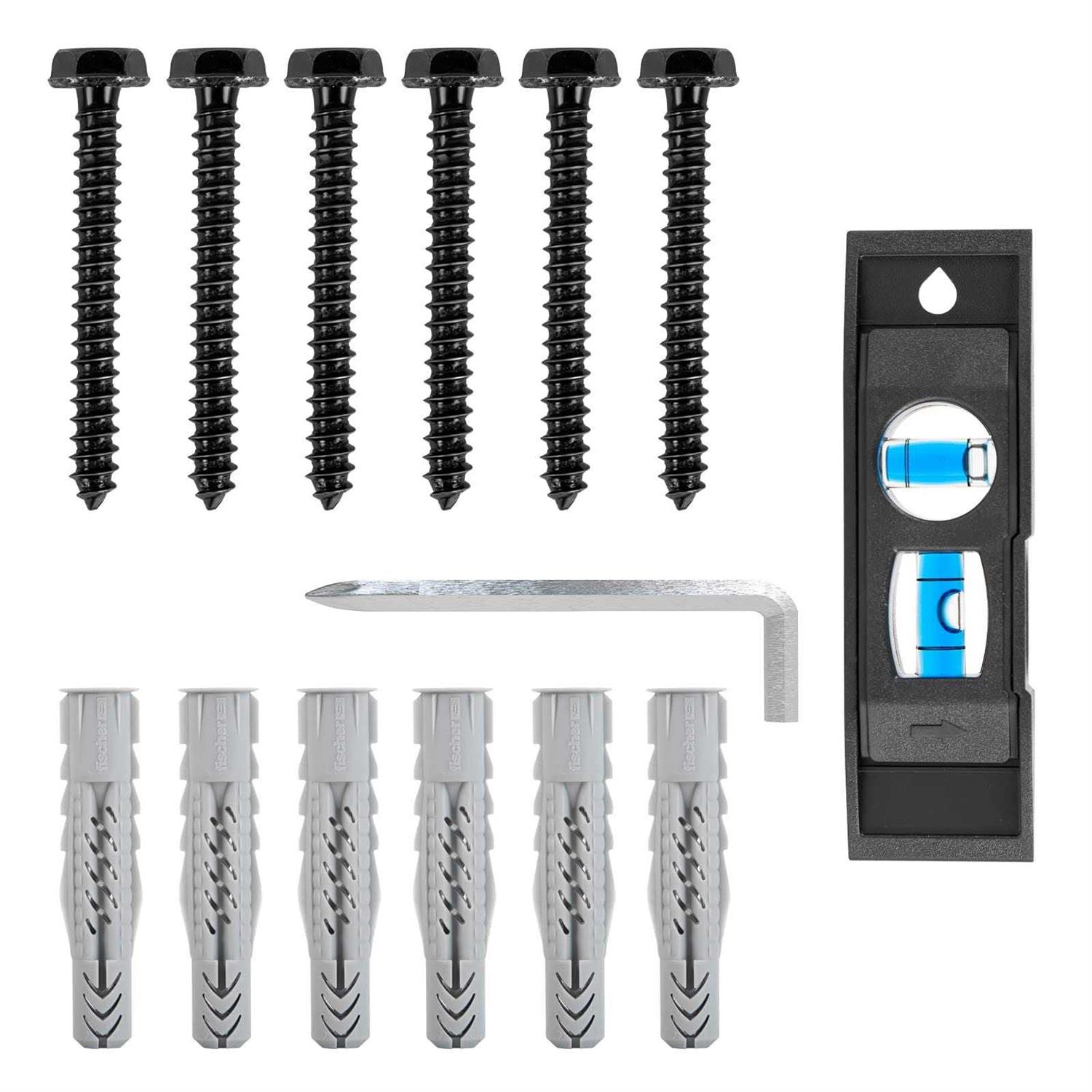 Mounting Dream Lag Bolt Kit for TV Wall Mount Comes with M7 Lag Bolt for Wood Stud, Fischer Anchors for Concrete Wall, Includes Allen Key and Bubble - Zenithce