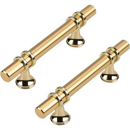 Cosmas 6393bb-c Brushed Brass with Clear Glass Cabinet Handle Pull - Zenithce