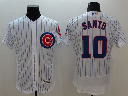 Cubs #10 Ron Santo White Flexbase Authentic Collection Stitched Jersey - Zenithce