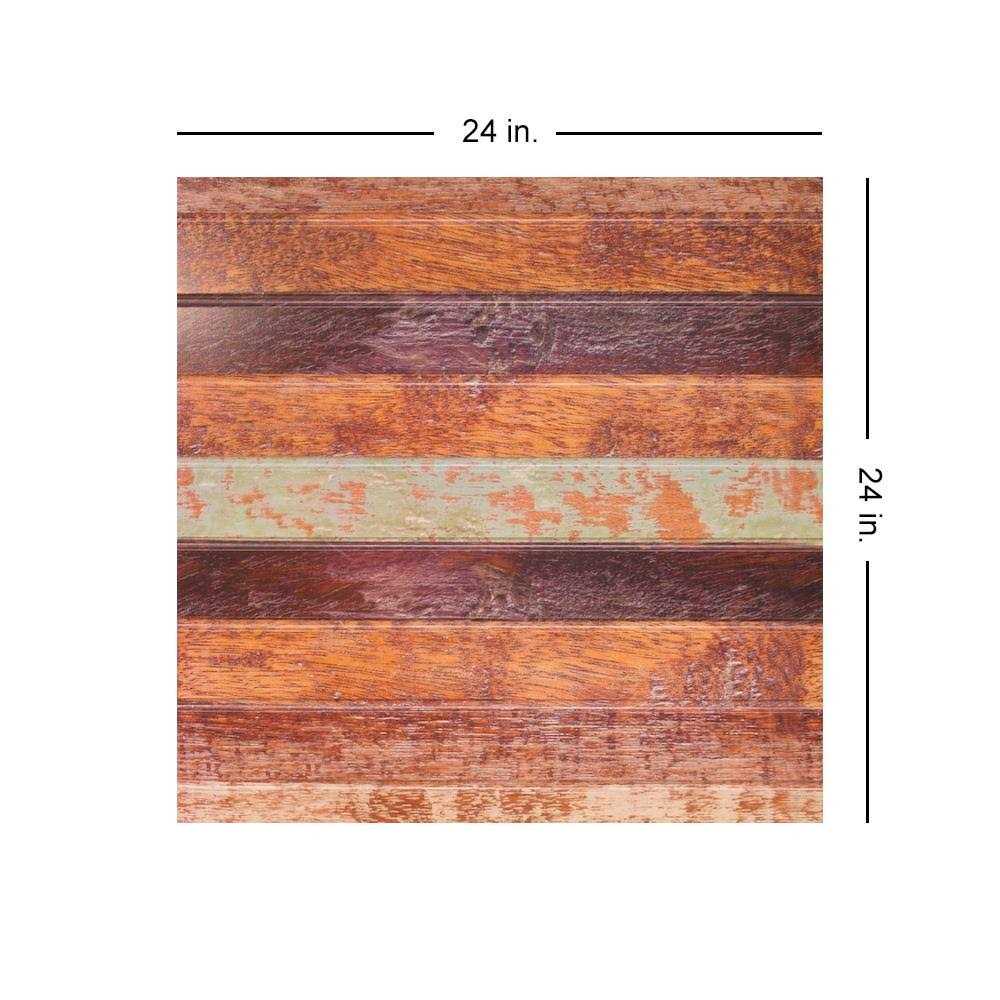 From Plain To Beautiful In Hours 1011-Faux Wood Plank Panel 2 ft. x 2 ft. PVC Lay-in Ceiling Tile - Zenithce