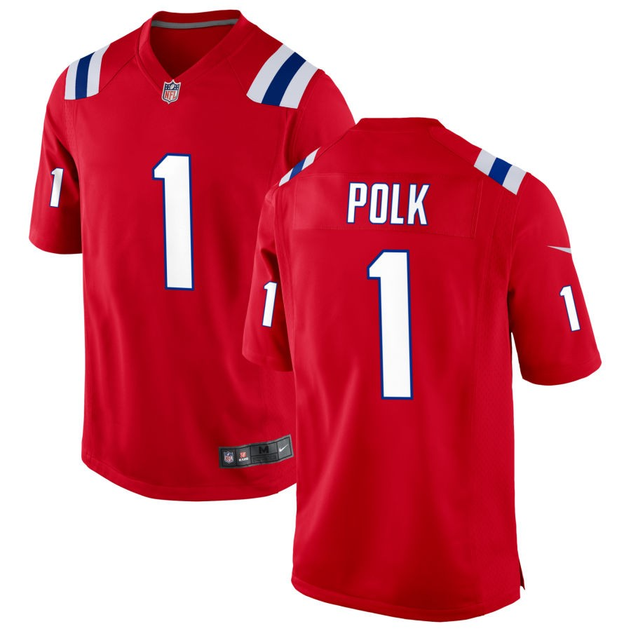 New England Patriots #1 Ja'Lynn Polk Red Game Limited Stitched Jersey - Zenithce