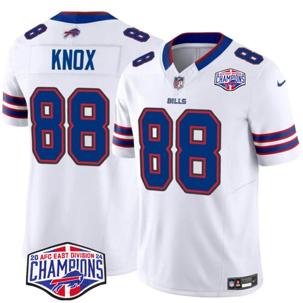 Buffalo Bills #88 Dawson Knox White 2024-25 F.U.S.E. AFC East Division Champions Patch Limited Stitched Jersey - Zenithce