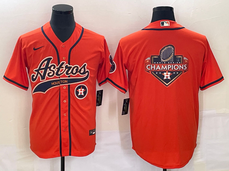 Houston Astros Orange Team Big Logo With Patch Cool Base Stitched Jersey - Zenithce