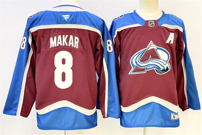 Colorado Avalanche #8 Cale Makar Burgundy 2024-25 With A Patch Stitched Jersey - Zenithce