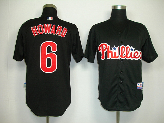 Phillies #6 Ryan Howard Black Stitched Jersey - Zenithce