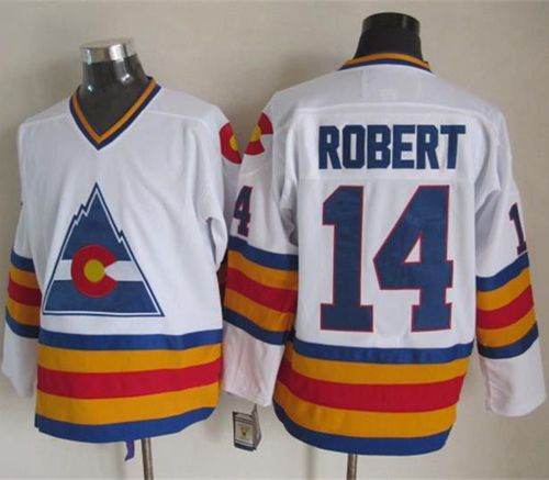 Avalanche #14 Rene Robert White CCM Throwback Stitched Jersey - Zenithce