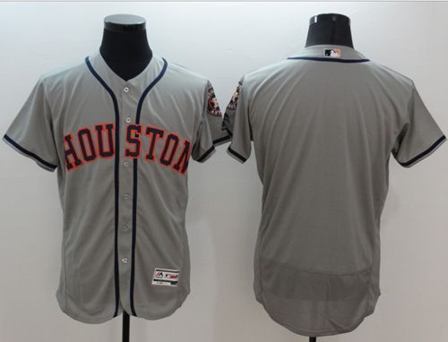 Astros Blank Grey Flexbase Authentic Collection Stitched Jersey - Zenithce