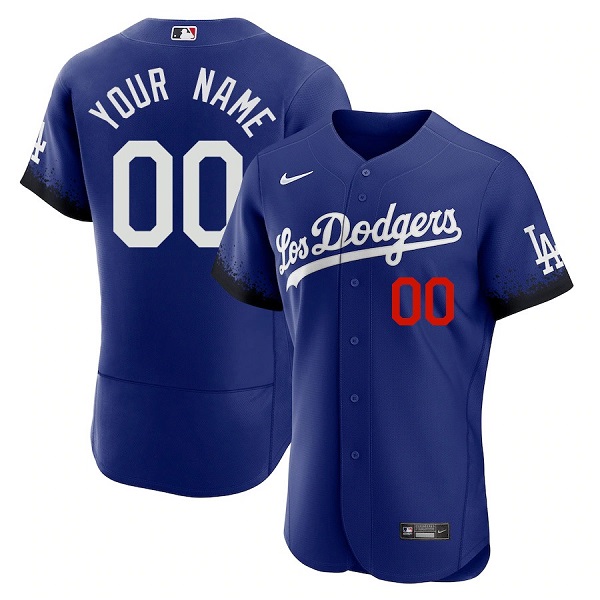 Los Angeles Dodgers Customized Custom Royal 2021 City Connect Flex Base Stitched Jersey - Zenithce