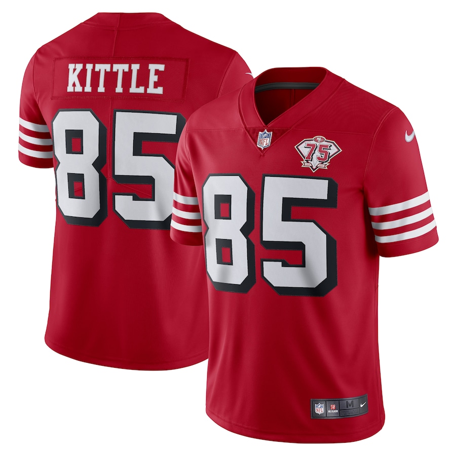 San Francisco 49ers #85 George Kittle Scarlet 2021 75th Anniversary Vapor Untouchable Limited Stitched Jersey - Zenithce