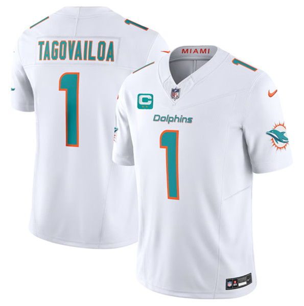 Miami Dolphins #1 Tua Tagovailoa White 2023 F.U.S.E With 2-Star C Patch Vapor Limited Stitched Jersey - Zenithce