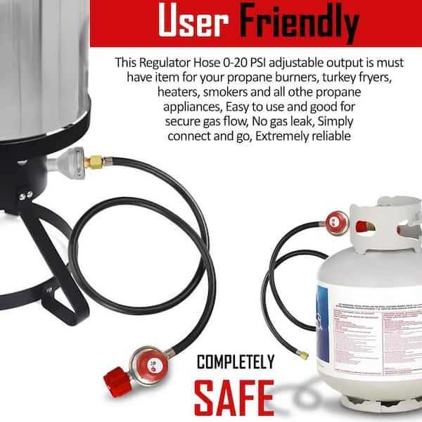 Gasone 3/8 in. Flare Propane Quick Connect Hose 24 ft. with 1/4 in. Male Flow Plug for RV - Zenithce