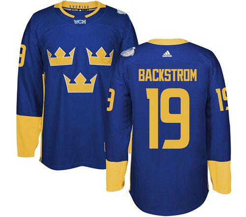 Team Sweden #19 Nicklas Backstrom Blue 2016 World Cup Stitched Jersey - Zenithce