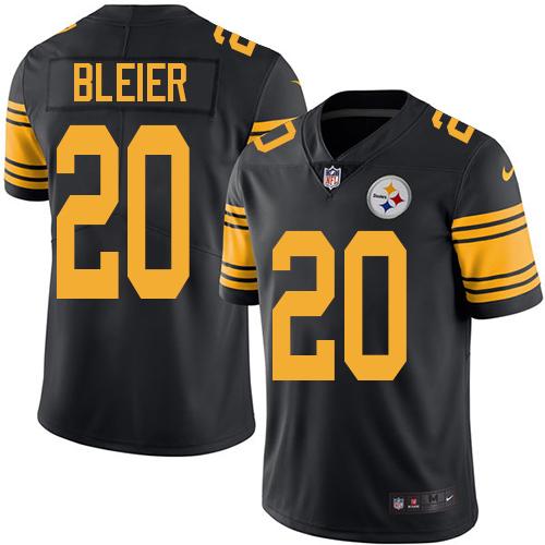 Steelers #20 Rocky Bleier Black Stitched Limited Rush Nike Jersey - Zenithce