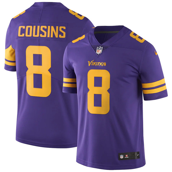 Vikings #8 Kirk Cousins Purple Rush Limited Stitched Jersey - Zenithce
