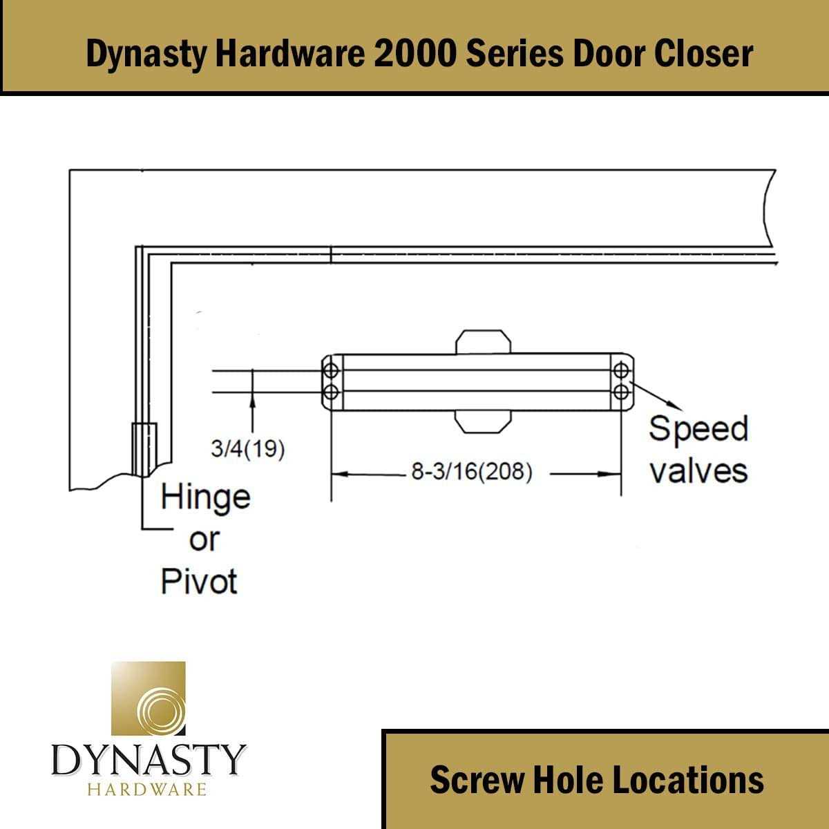 Dynasty Hardware 2000-ALUM Commercial Grade Door Closer - Zenithce