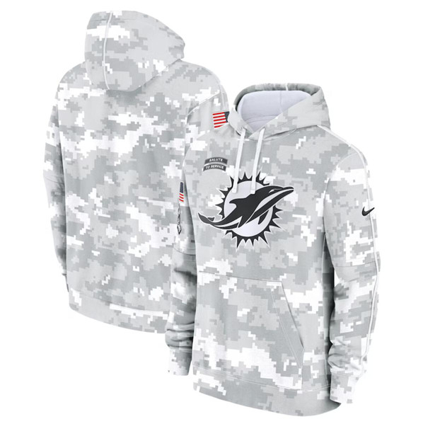 Miami Dolphins 2024 Arctic Camo Salute To Service Club Fleece Pullover Hoodie - Zenithce