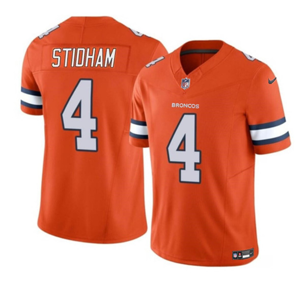 Denver Broncos #4 Jarrett Stidham Orange 2023 F.U.S.E. With John Madden Patch Vapor Limited Stitched Jersey - Zenithce