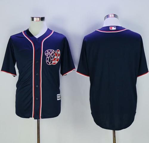 Nationals Blank Navy Blue New Cool Base Stitched Jersey - Zenithce