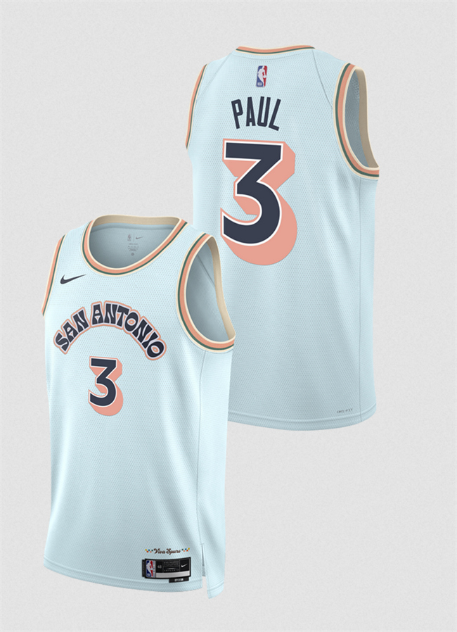 San Antonio Spurs #3 Chris Paul Light Blue 2024-25 City Edition Stitched Jersey - Zenithce