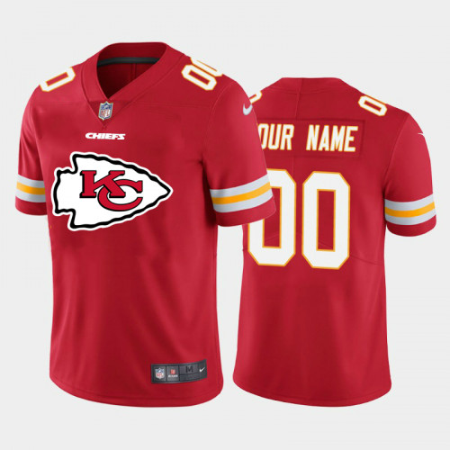 Kansas City Chiefs Customized Custom Red Team Big Logo Limited Stitched Jersey - Zenithce