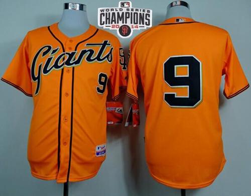 Giants #9 Brandon Belt Orange Cool Base W 2014 World Series Champions Stitched Jersey - Zenithce