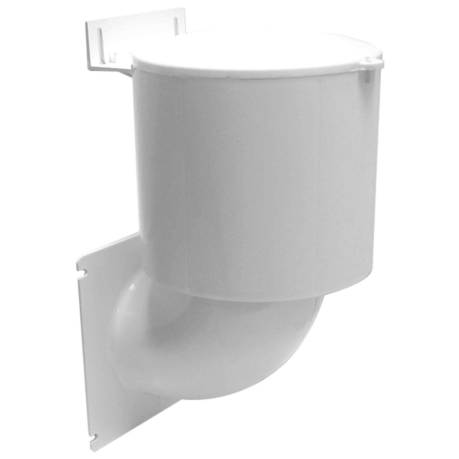 Lambro 267WG 4-In. White Plastic Louvered Vent with Tail Piece and Bird/Rodent Guard - Zenithce