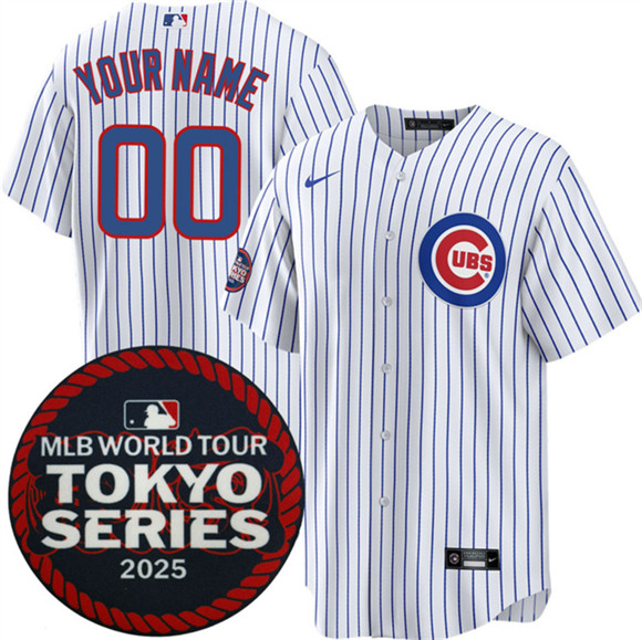 Chicago Cubs Custom White 2025 World Tour: Tokyo Series Home Stitched Jersey - Zenithce