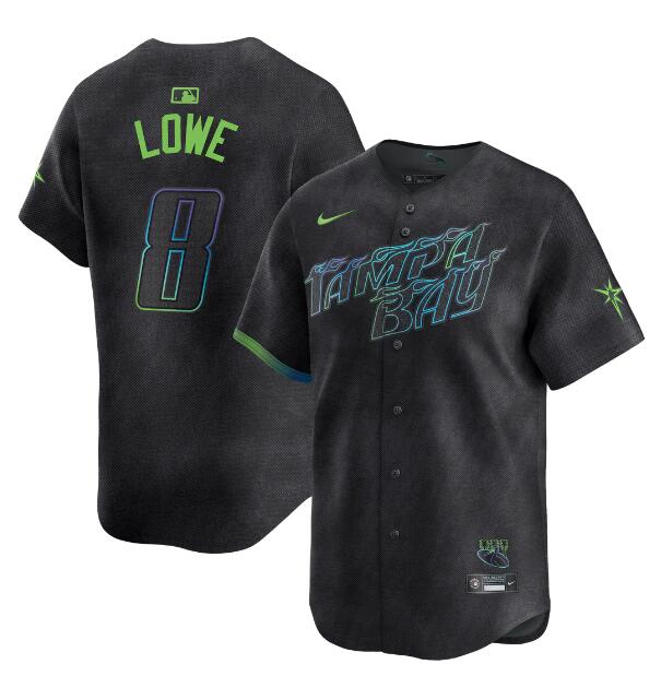 Tampa Bay Rays #8 Brandon Lowe Charcoal 2024 City Connect Limited Stitched Jersey - Zenithce