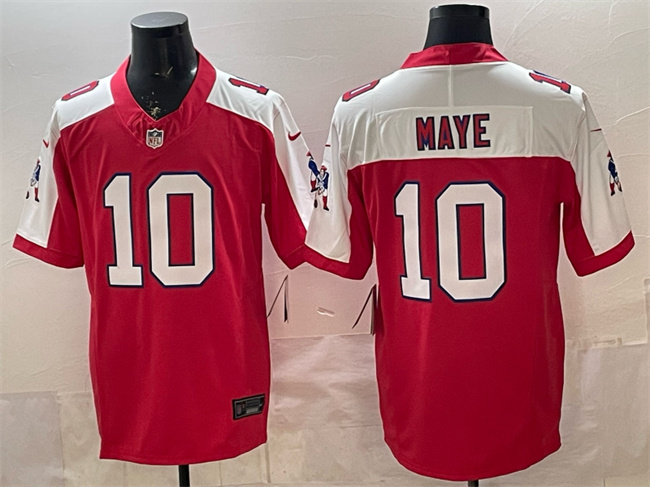 New England Patriots #10 Drake Maye Red Alternate F.U.S.E. Throwback Vapor Limited Stitched Jersey - Zenithce