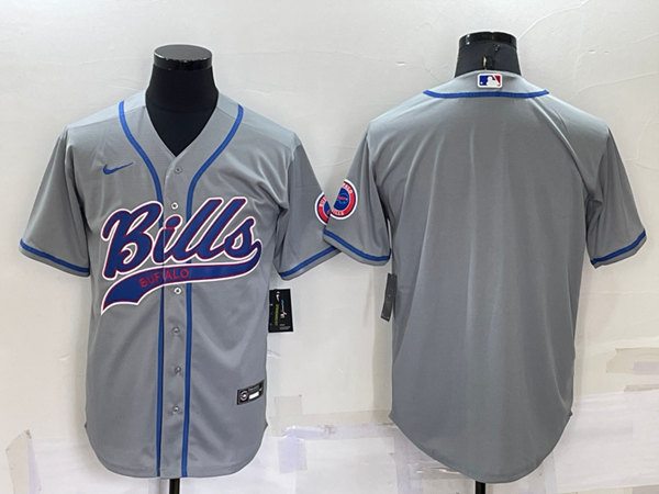 Buffalo Bills Blank Gray Cool Base Stitched Baseball Jersey - Zenithce