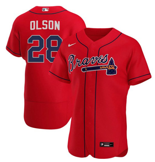 Atlanta Braves #28 Matt Olson Red Flex Base Stitched Baseball Jersey - Zenithce
