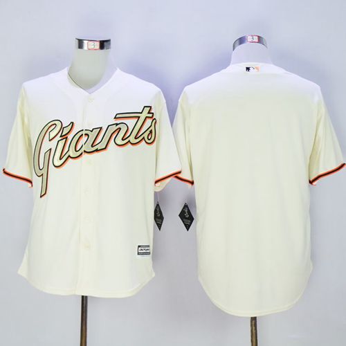 Giants Blank Cream(Gold No.) New Cool Base Stitched Jersey - Zenithce